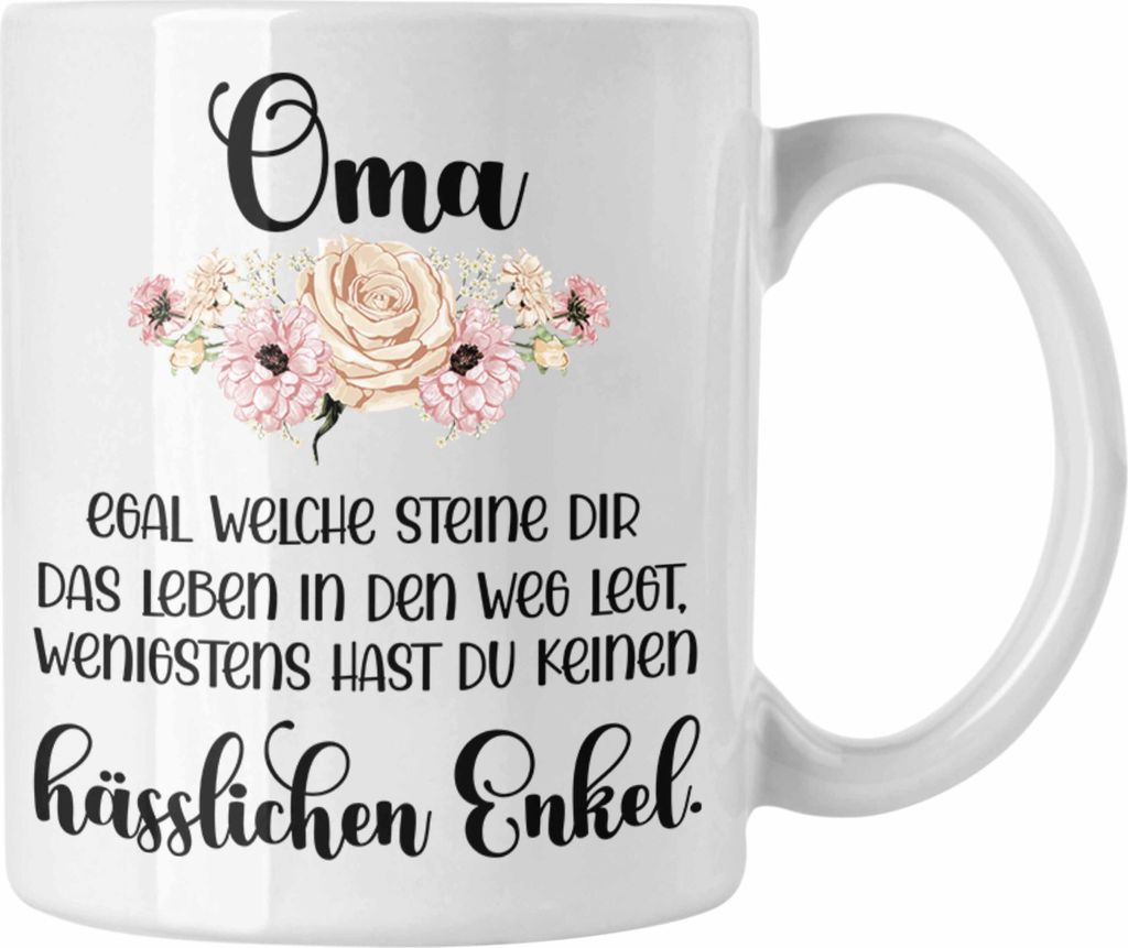 Trendation - Beste Oma Geschenk Tasse Geburtstagsgeschenk von Enkel Geschenkideen Lustig Geburtstag (Weiß)