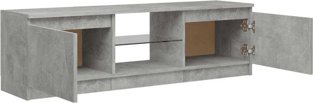 Mobile Porta TV con Luci LED RGB 120cm - Effetto Cemento Grigio Industrial - 12