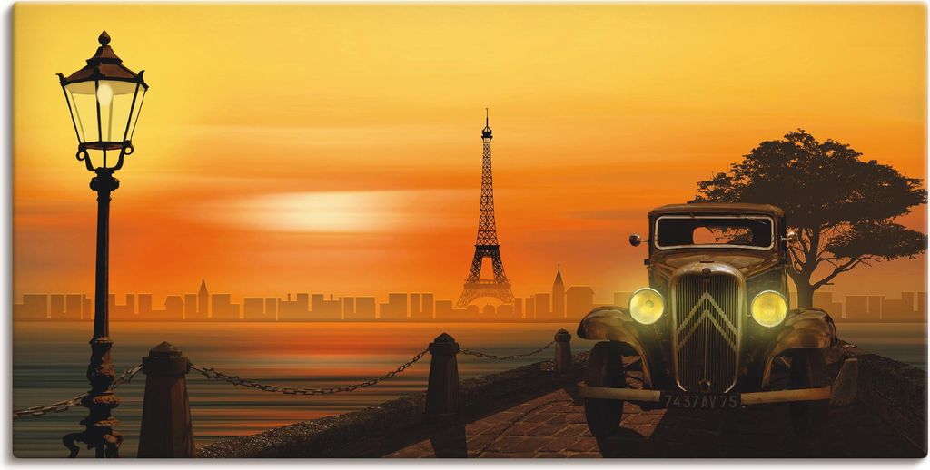 ARTland Leinwandbild Paris Nostalgie Größe: 100x50 cm