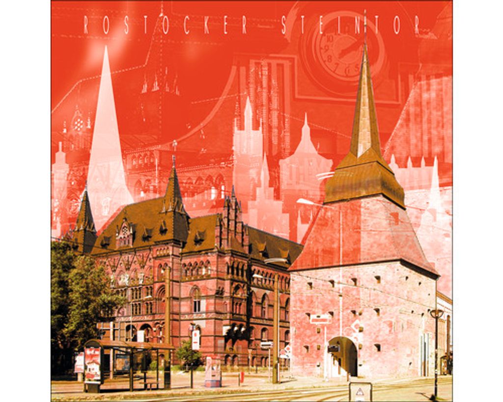 Glasbild Rostock Steintor 50x50 cm