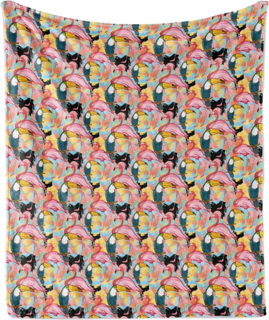 Coperta Tropicale ABAKUHAUS 175x230 cm - Morbido Pile per Divano e Letto