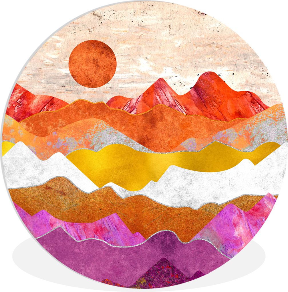 MuchoWow Rundes Wandbild - Runde Bilder Lesbisch - Gold - Marmor Ø 60 cm Kreis Wanddekoration Kunststoff - Wandkreis - Wandschmuck - Wand Kreis ...