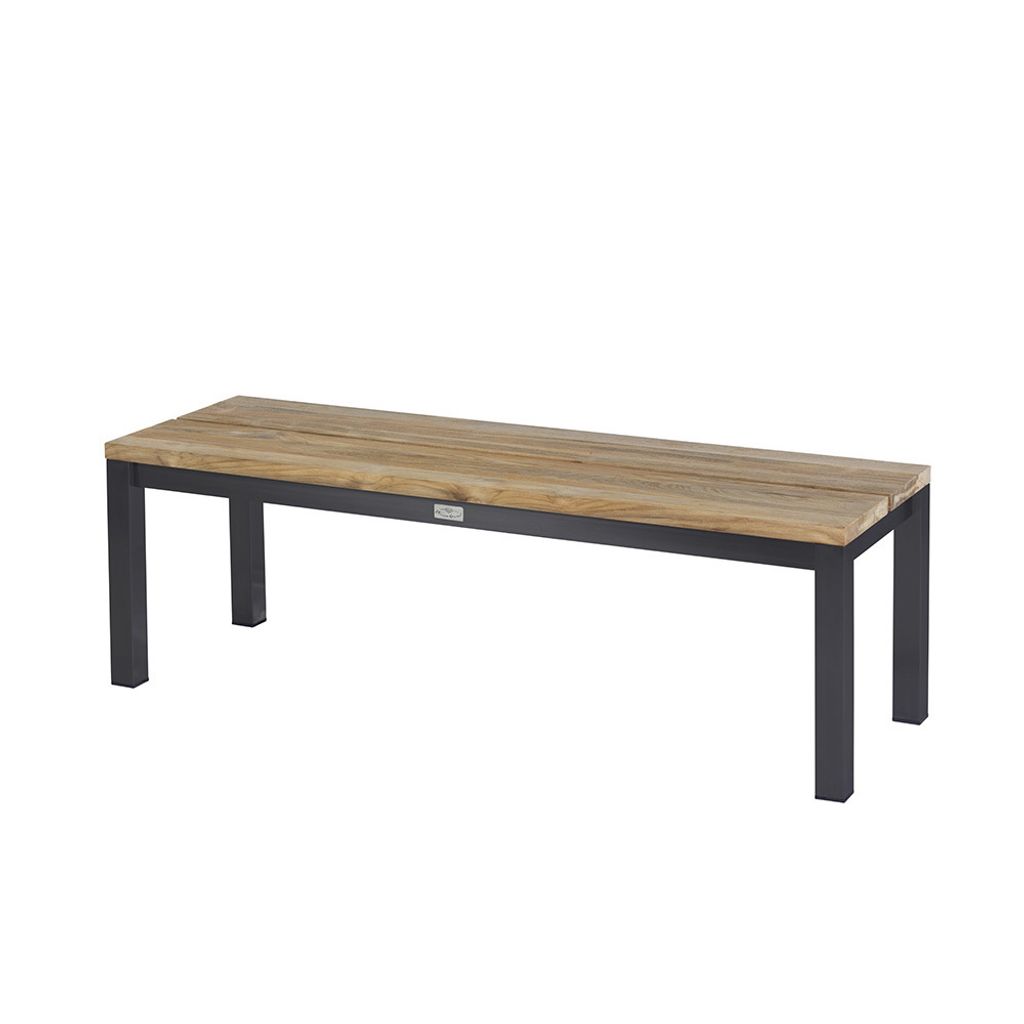 Diamond Garden Bank RAVENNA 140 cm, Edelstahl Dunkelgrau / Recycled Teak