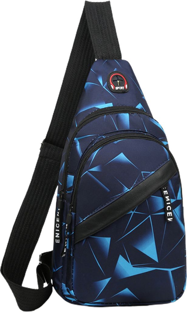 Herren Umhängetasche mit geometrischem Druck, tragbar, verstellbarer Riemen, lässig, Oxford-Stoff, Sport, einzelne Schulter, Handytasche für den...