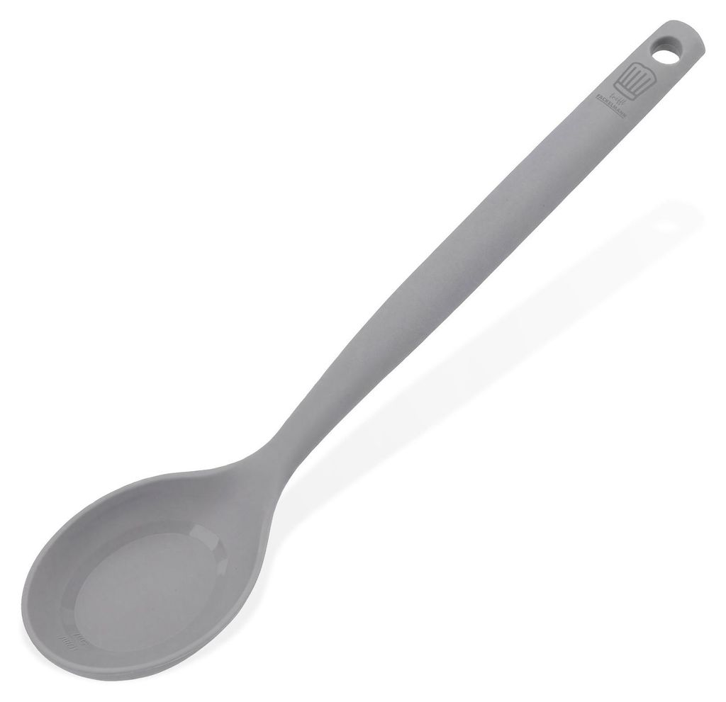 Chefkoch trifft Fackelmann Premium Servierlöffel mit Messskala aus Platin Silikon, Hitzebeständig bis 230°C, Dunkelgrau