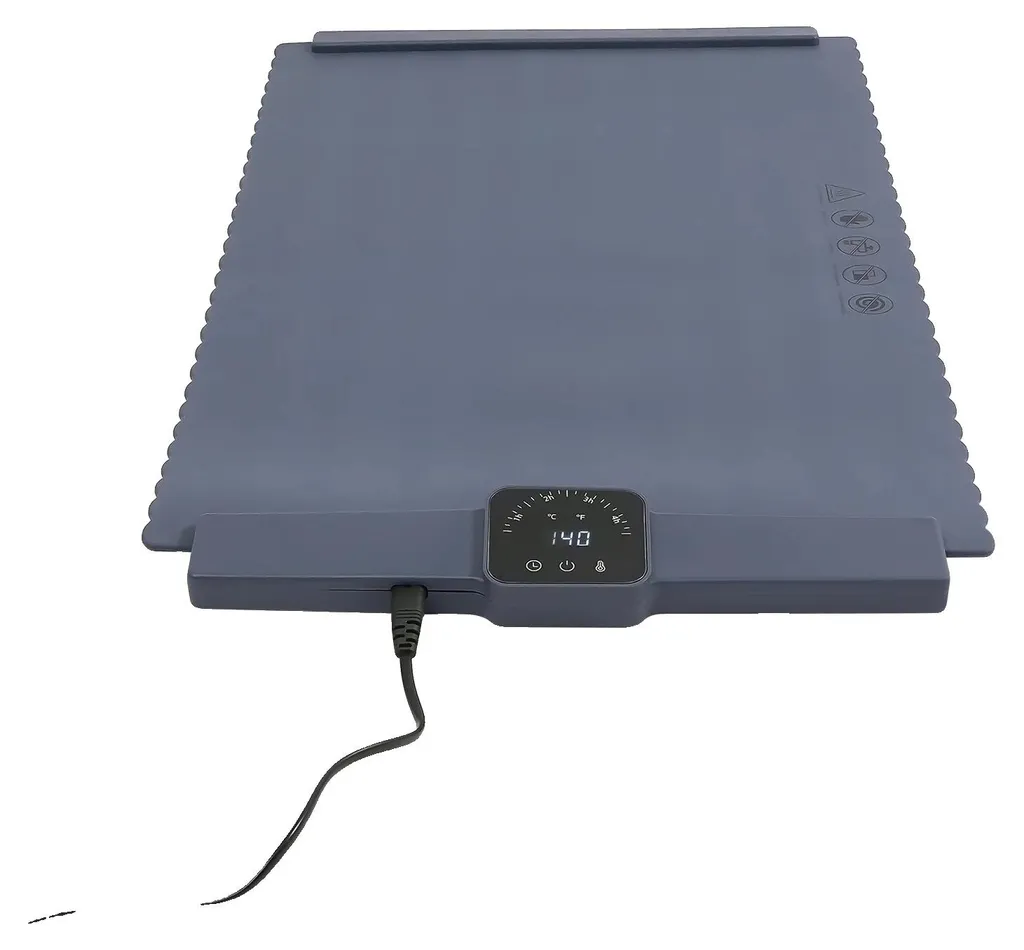 Chauffe-plat électrique tactile bleu pour service de table moderne