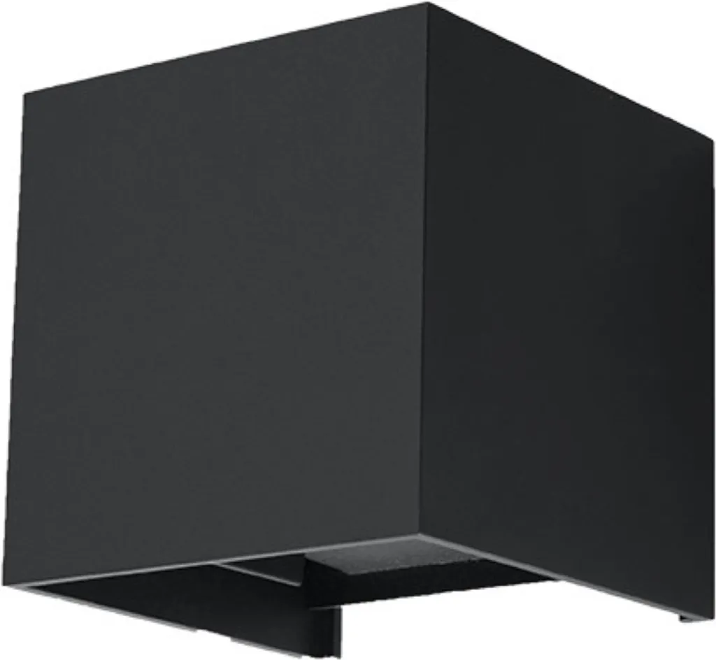 Luminaire extérieur LED cube noir IP54 7W en aluminium 10x10x10 cm