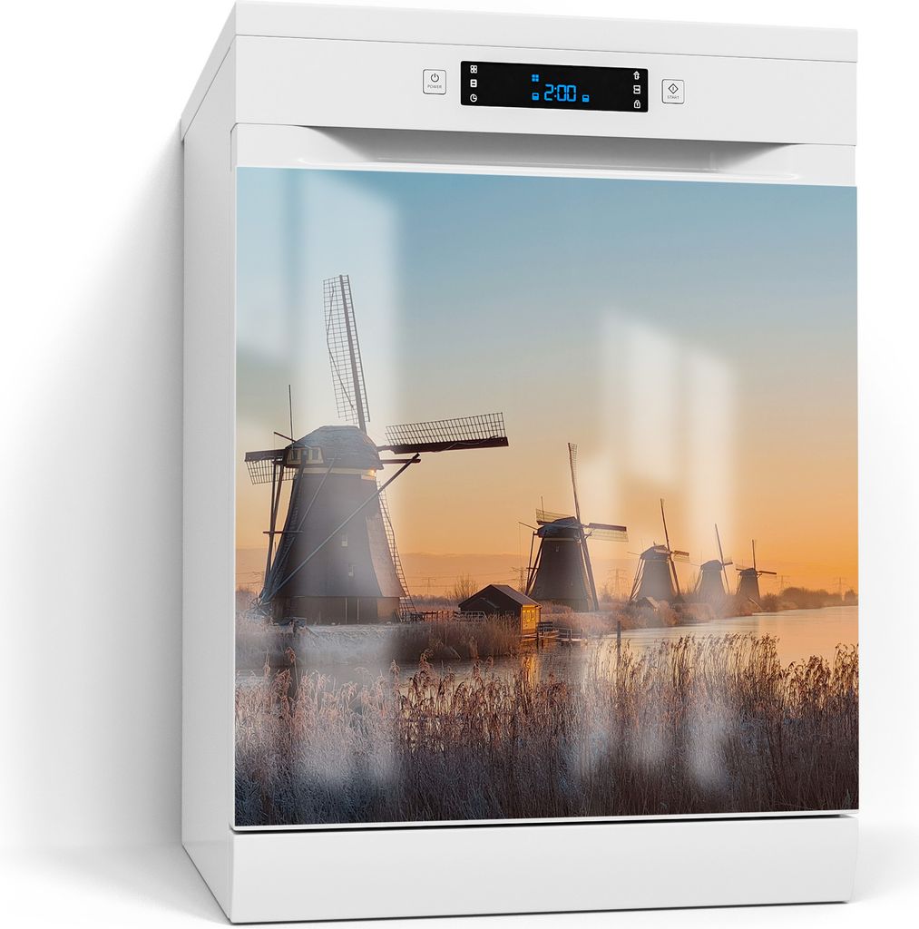 DEQORI Magnetmatte Spülmaschine Standard 60x60 cm 'Mühlen im Morgenlicht' Magnetfolie