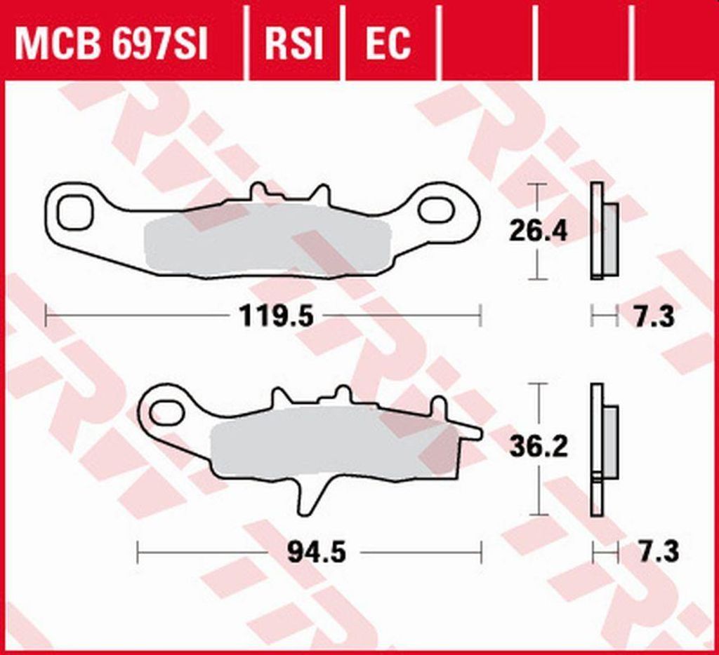 TRW Bremsbelagsatz MCB697SI RM85 RD KX80 Produktbild 