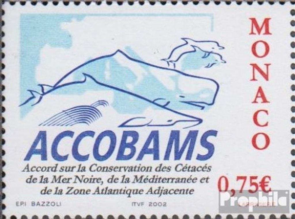 Briefmarken Monaco 2002 Mi 2594 (kompl.Ausg.) postfrisch Schutz der Wale