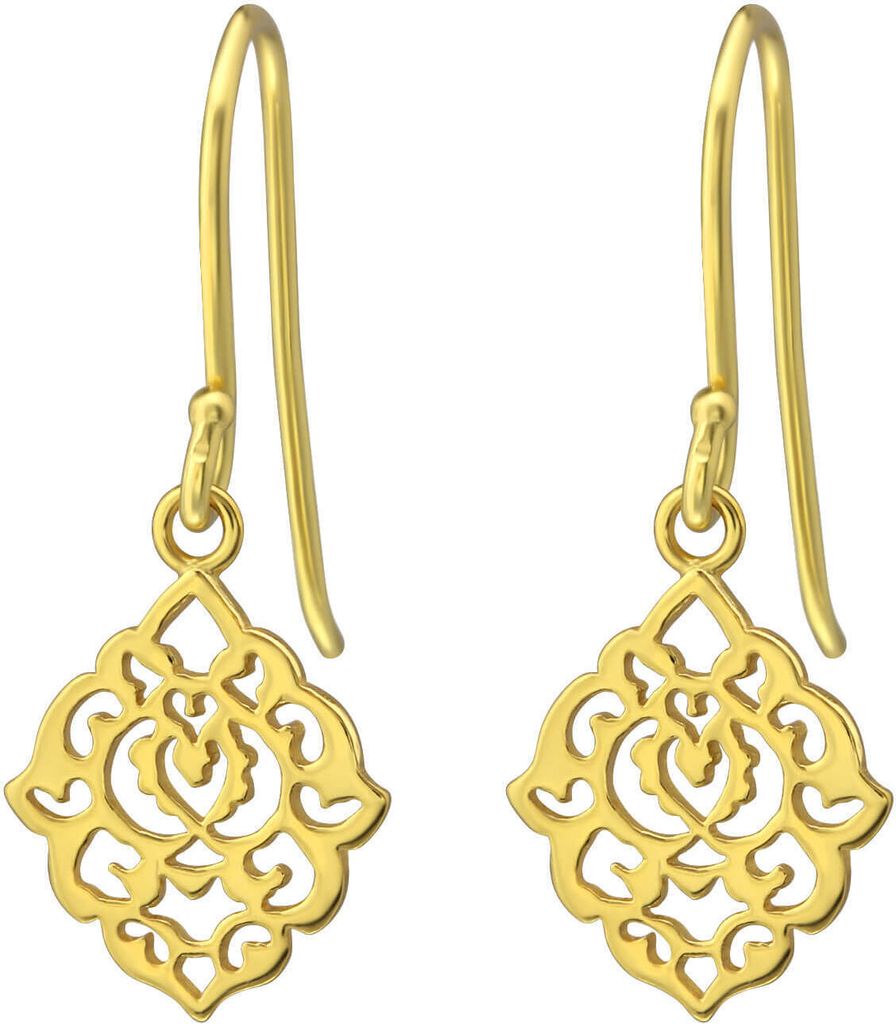 Ohrringe 925 Sterling Silber vergoldet Ohrhaken mit Produktbild 