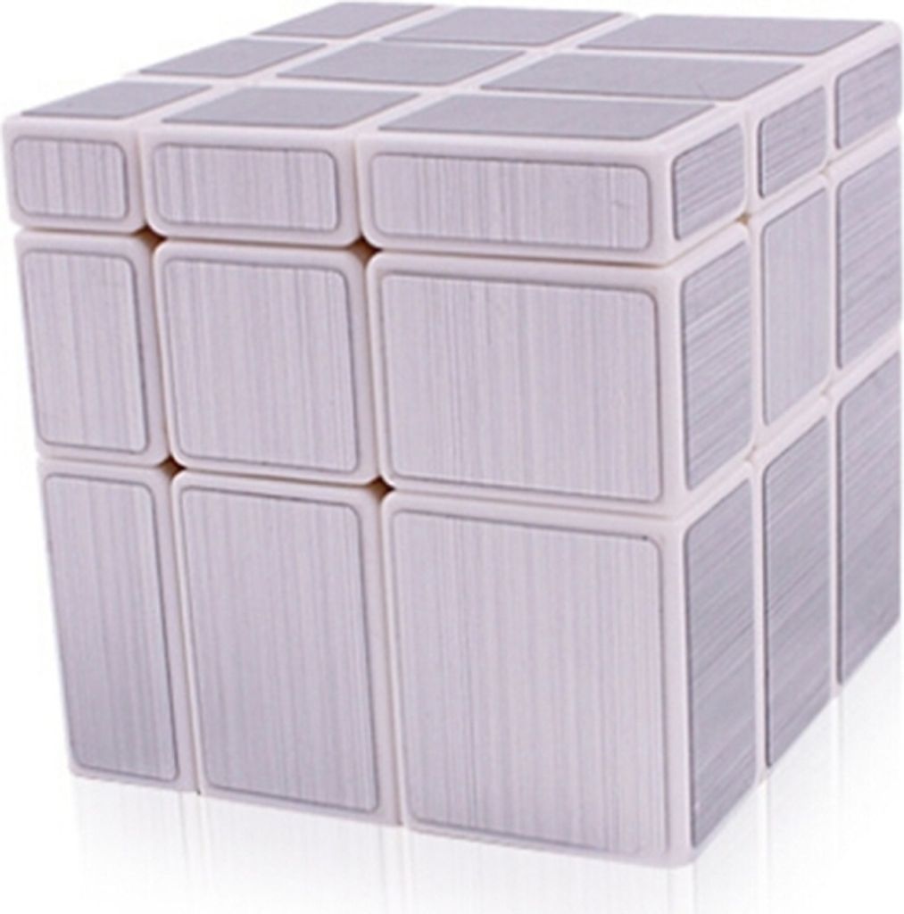 Zhisheng Eis Einhorn 3rd-Order gebürstet Spiegel Gehirn Geschwindigkeit Puzzle Magic Cube (Silber + Weiß)