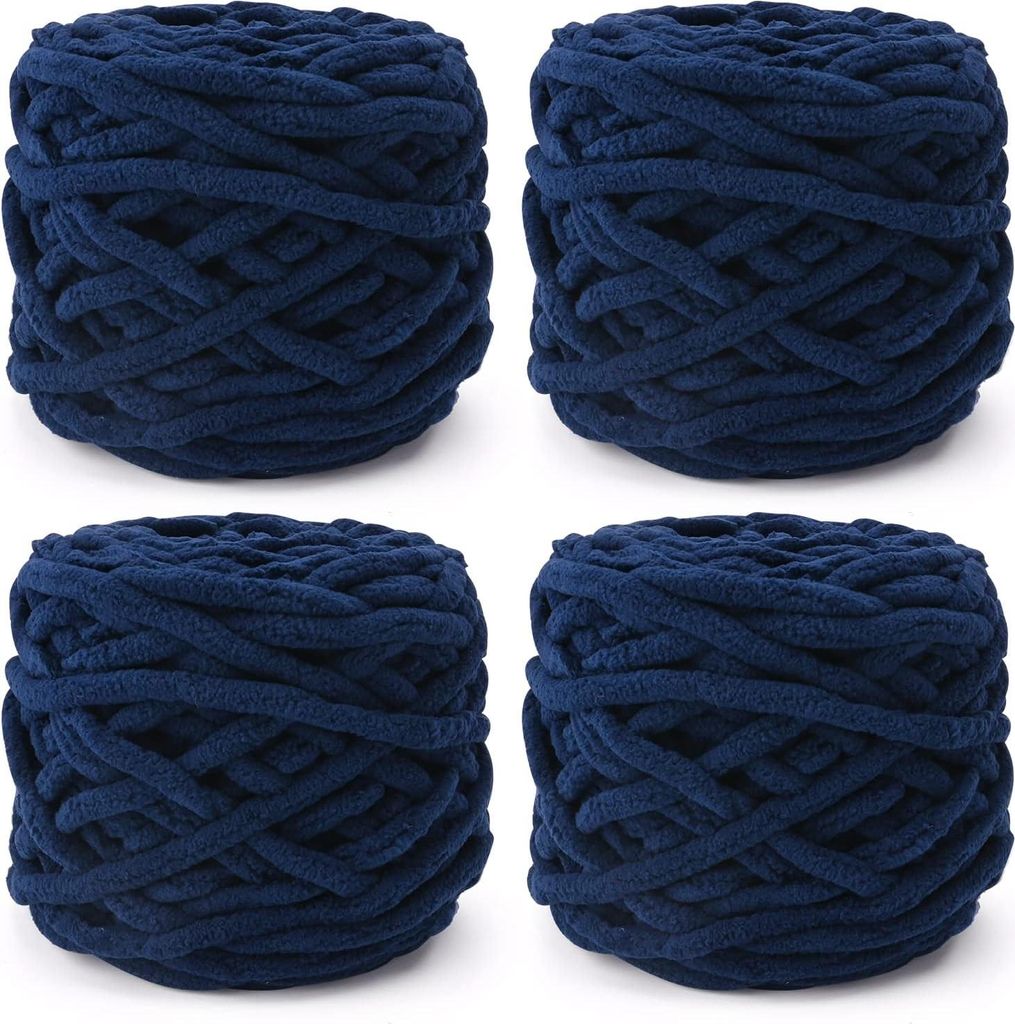 Mehrfarbige Strickgarne, 4 x 100g Weiche Grobgarne zum Häkeln und Stricken - Perfekt für Handgemachte Projekte wie Taschen, Pullover und Schals