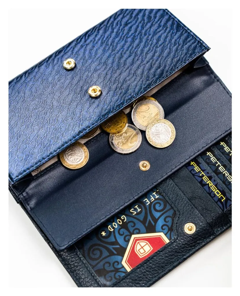 Peterson greg61407 portefeuille homme en cuir noir véritable élégant - 6