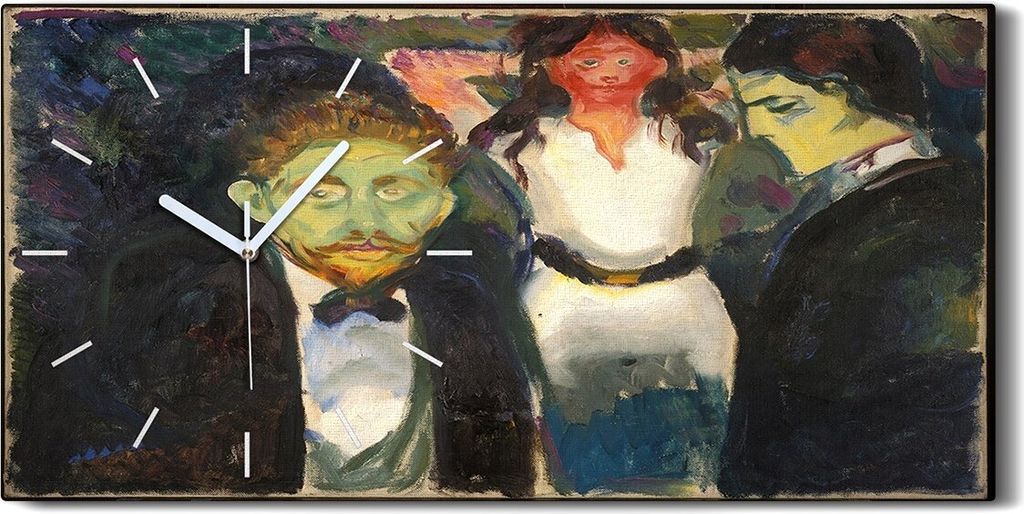 Leinwand Uhr Küche Wohnzimmer Bild Geräuschlos Kunstdruck 60x30 Eifersucht - weiße Hände