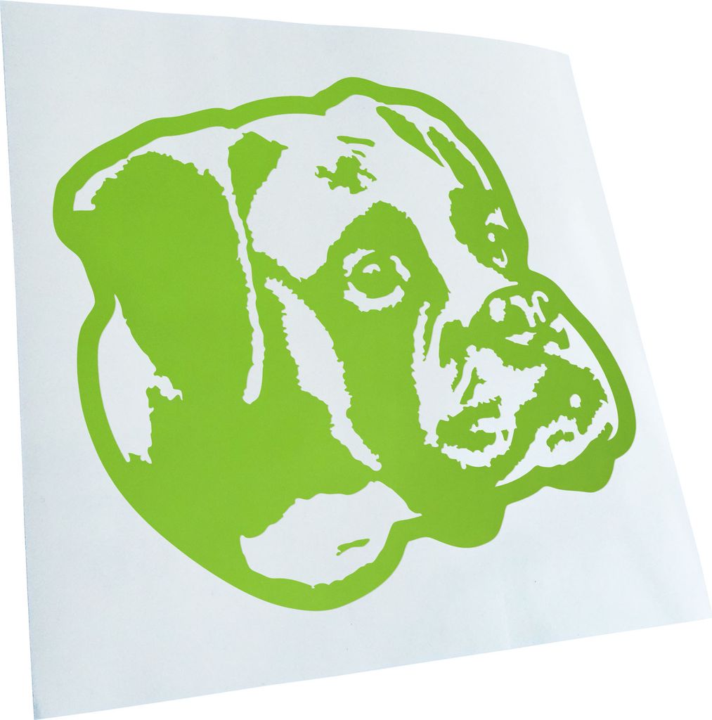 Kiwistar - Autoaufkleber - Boxer Hund - Lindgrün - 30x27cm - Aufkleber für Auto, Laptop, Fahrrad, LKW, Motorrad mehrfarbig JDM Decal Racing