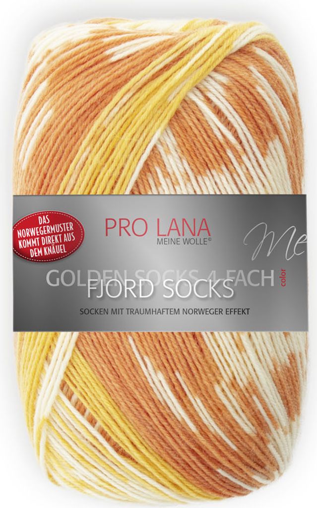Pro Lana Fjord Socks 100g 182 orangefarben Color