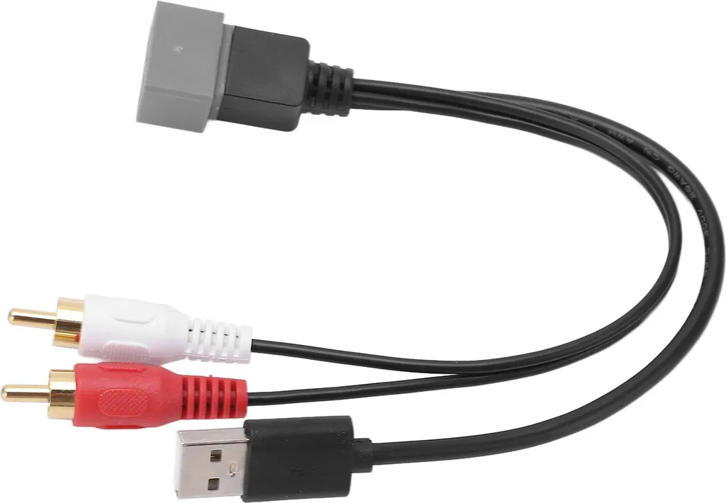 23 cm/9.06in 8Pin auto audio USB RCA adattatore cavo di ricambio per Nissan Cube Juke Versa