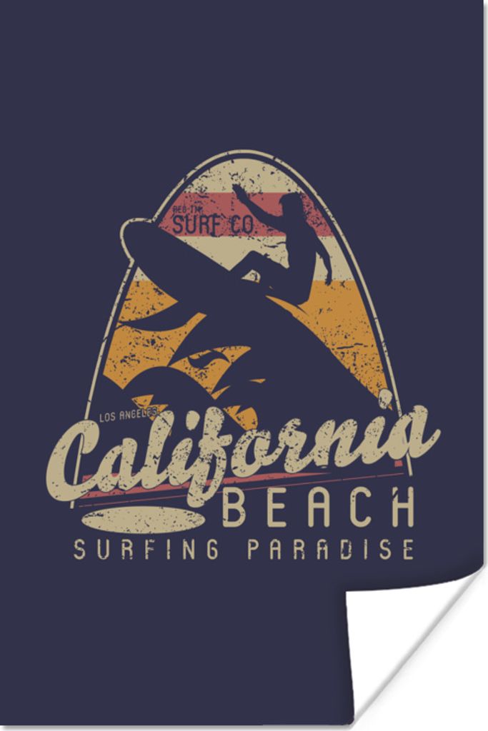 MuchoWow Poster Vintage - Surfen - Surfbrett 40x60 cm - Plakate für die Wand - Poster Babyzimmer