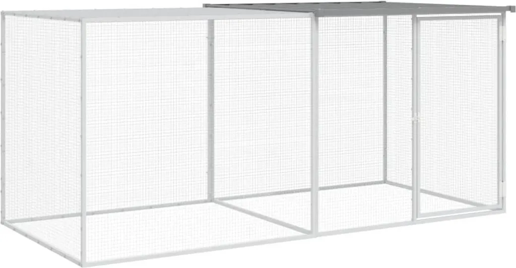 Cage à poules anti-prédateurs 203x98x90 cm acier galvanisé et toit