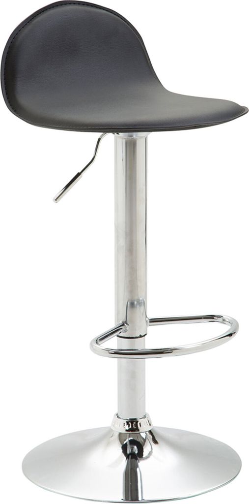 TPFLiving Barhocker Luna V2 Gestell Metall in Chromoptik Kunstleder Schwarz