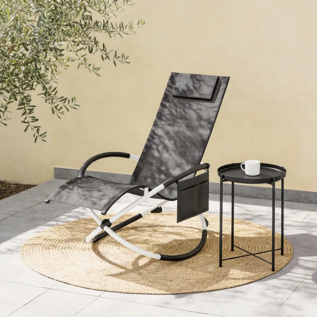 Transat de Jardin Pliable XINZI pour Camping et Terrasse - Haute Qualité - 12