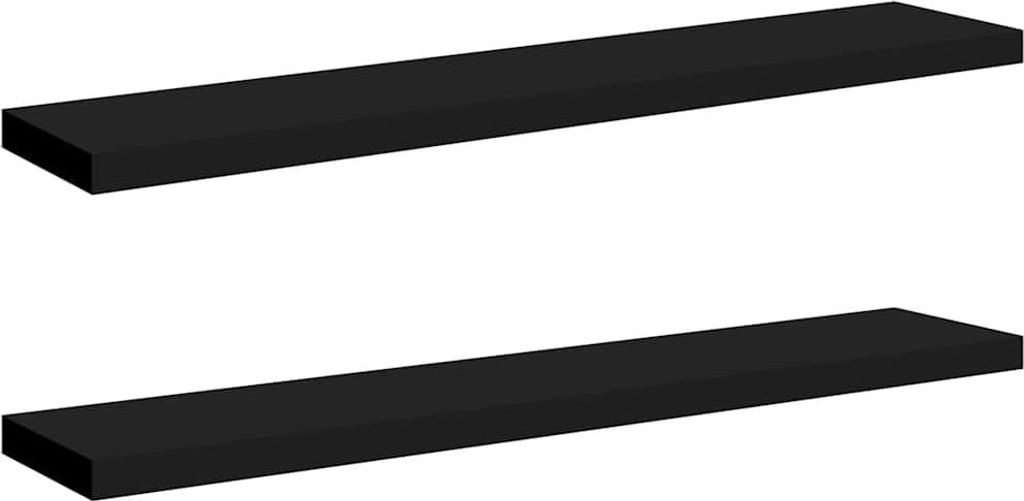 vidaXL Plovoucí police 2 ks černé 120x23,5x3,8 cm MDF Obrázek produktu 