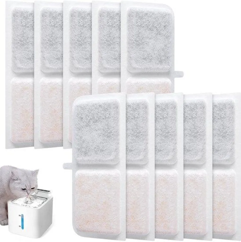 Filtre fontaine à eau chat avec charbon actif lot de 10 pour eau pure 24h