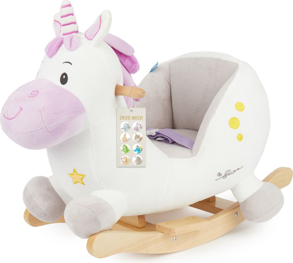 Bieco Plüsch Schaukeltier Einhorn, 60 cm | Kinder Produktbild 