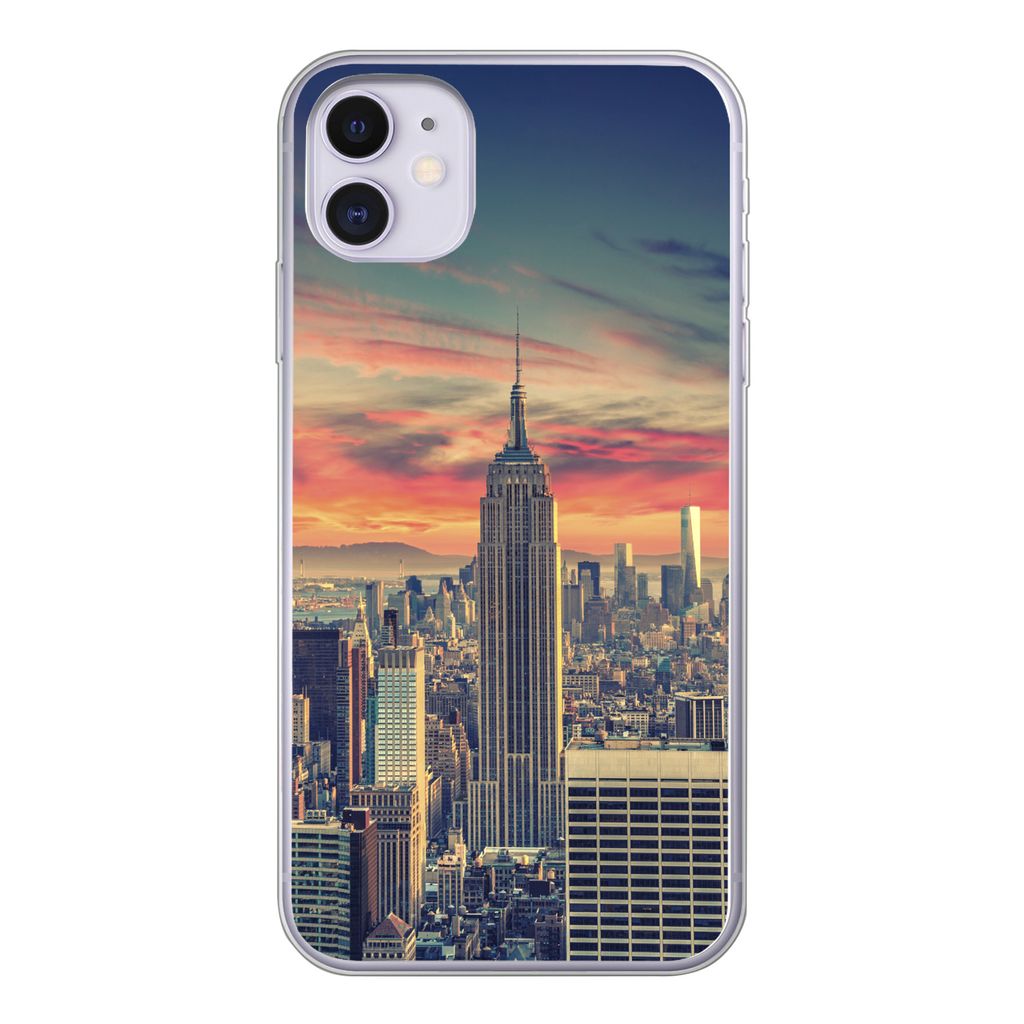 MuchoWow Handyhülle Schutzhülle Hülle für iPhone 11 New York - Manhattan - Empire State Building Silikon Softcase Handy Hülle - Handytasche