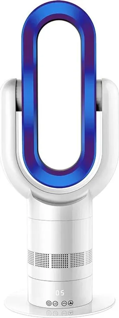 Ventilateur sans pales bleu glacier avec télécommande et design futuriste