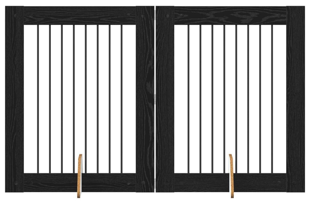 Hundetor mit Ständern 2 pcs Schwarze Eiche 80 x 100 cm