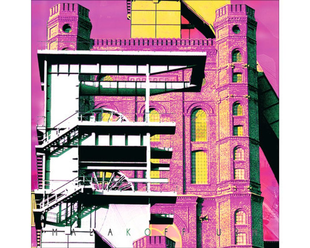 Glasbild Bottrop Malakoffturm pink 20x20 cm