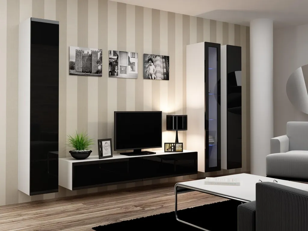 Vitrine Murale Blanche VIGO180 Solution de Rangement Verticale et Design - 2