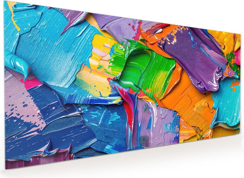 Küchenrückwand Spritzschutz Glas mit Motiv Farbsymphonie 40 x 40 cm