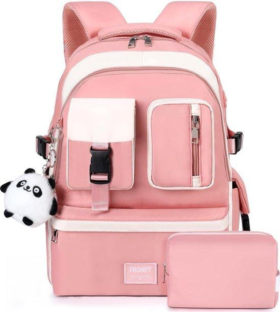 Prämierte Schulrucksäcke für Mädchen und Frauen mit 16 Zoll Notebookschutzhülle, wasserdicht und inklusive USB-Kosmetikkoffer.