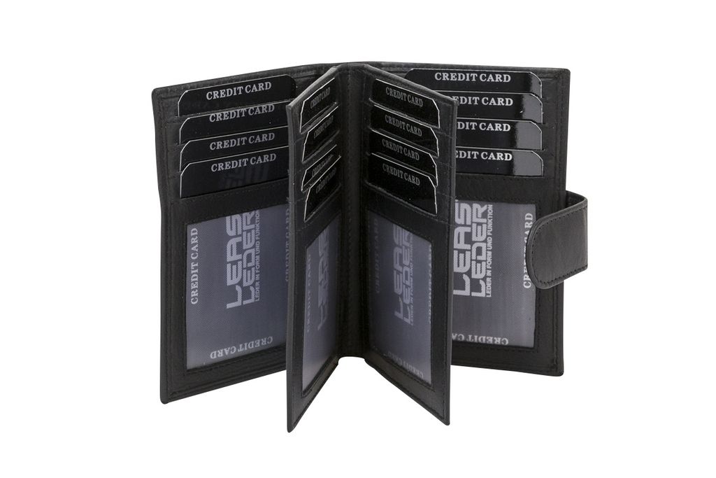 Porta carte di credito LEAS con protezione RFID in vera Immagine del prodotto 