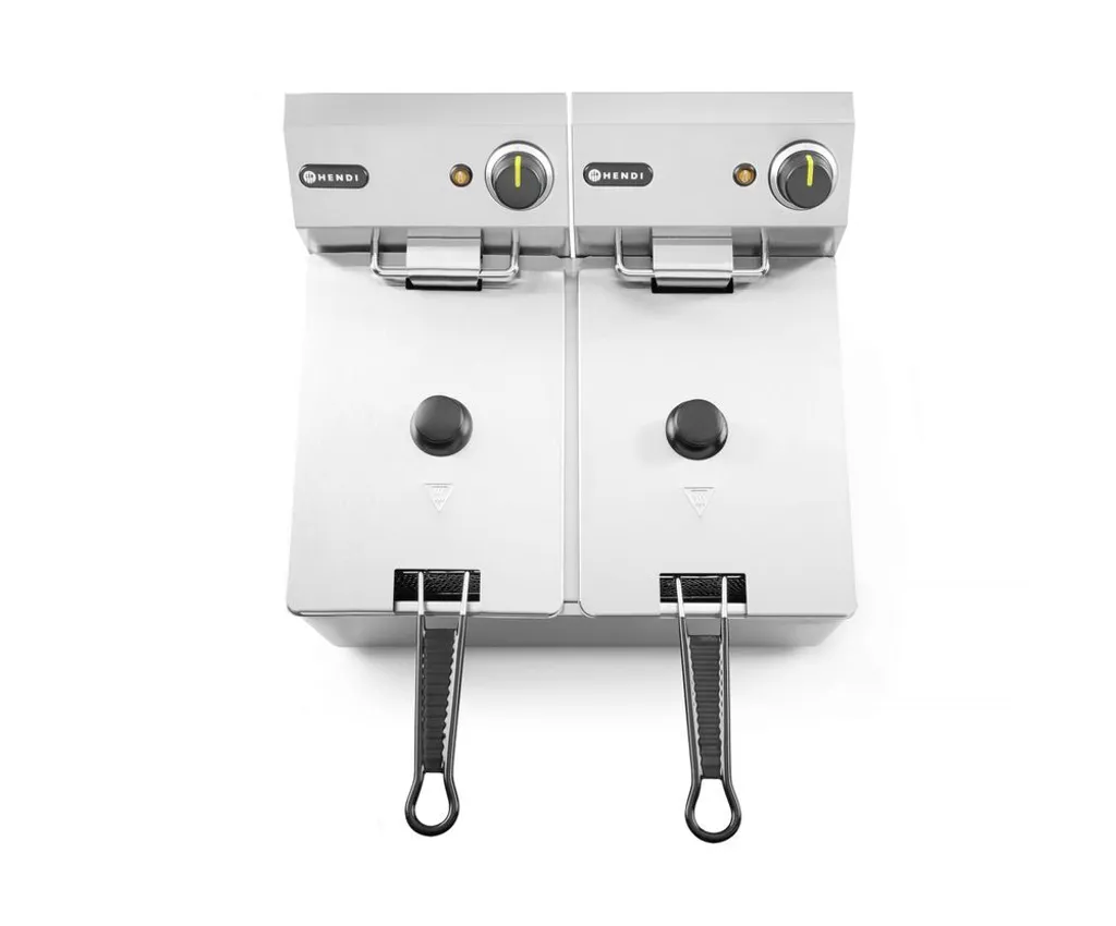 Friteuse 2x4L Kitchen Line 6000W - Température Réglable et Haute Puissance