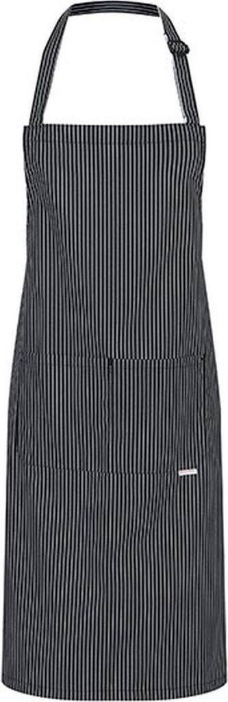 Karlowsky Latzschürze CARLO 70 x 90 cm unisex 100% Baumwolle Schwarz gestreift