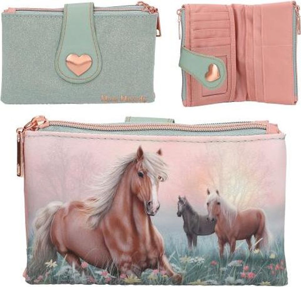 Depesche Miss Melody Geldbörse - Pferdezubehör grün-rosa