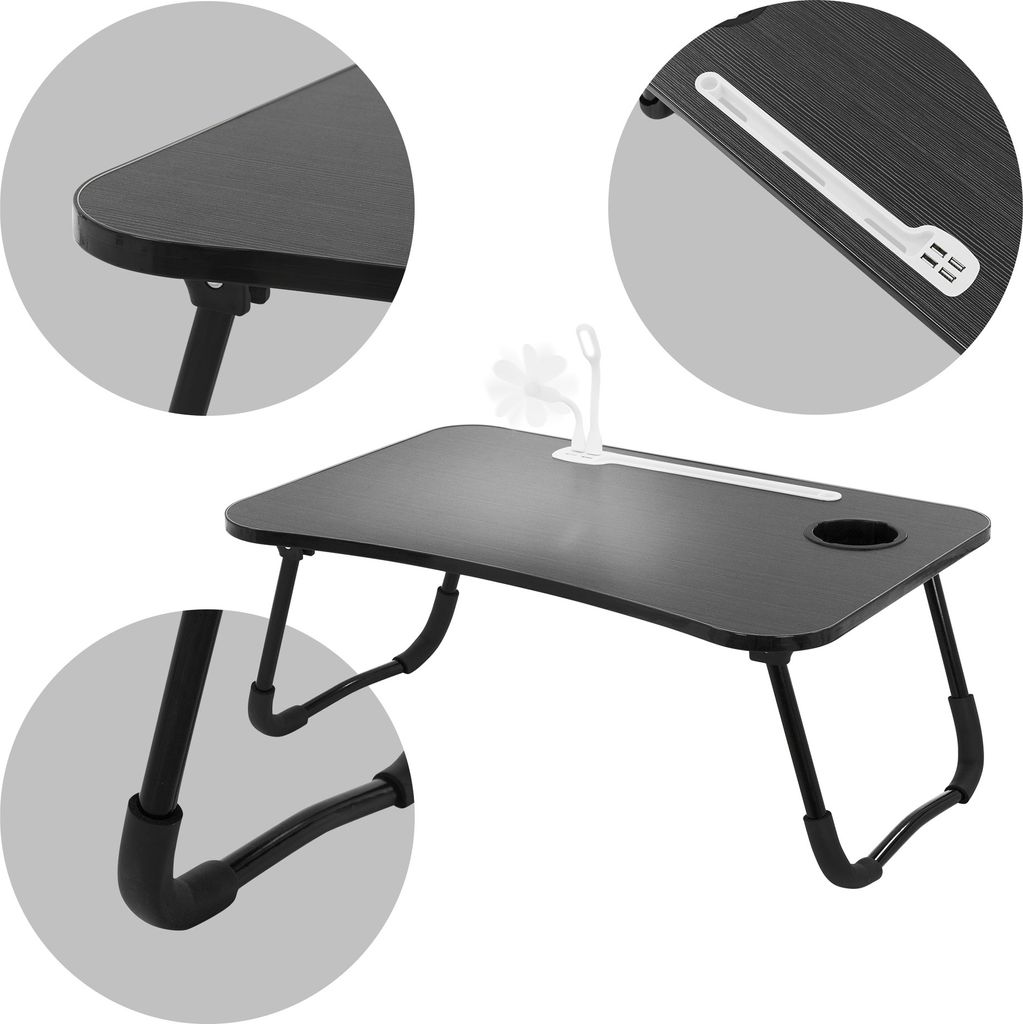 ML-Design Laptoptisch fürs Bett/Sofa, 60x40 cm, Schwarz, Produktbild 3