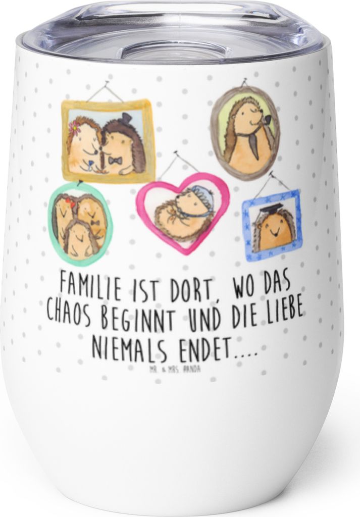 Mr. & Mrs. Panda thermosbecher Igel Familie - Weiß - Geschenk, Bilder, Mama, Muttertag, Glück, Isolierbecher, Thermo Becher, Thermobecher, glühw...
