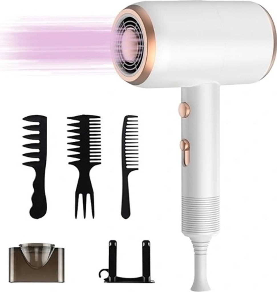 MODFU Haartrockner, 1800W lonen Haartrockner, AC Motor Professioneller Schnelltrocknen Fön mit Knopf warm/kalt,3 Temperatureinstellungen,2-Gang,F...