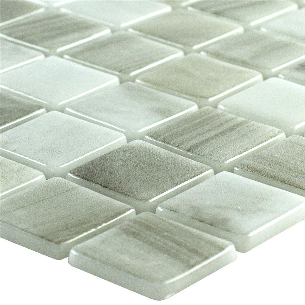 Glas Schwimmbad Mosaik Baltic Beige 25x25mm