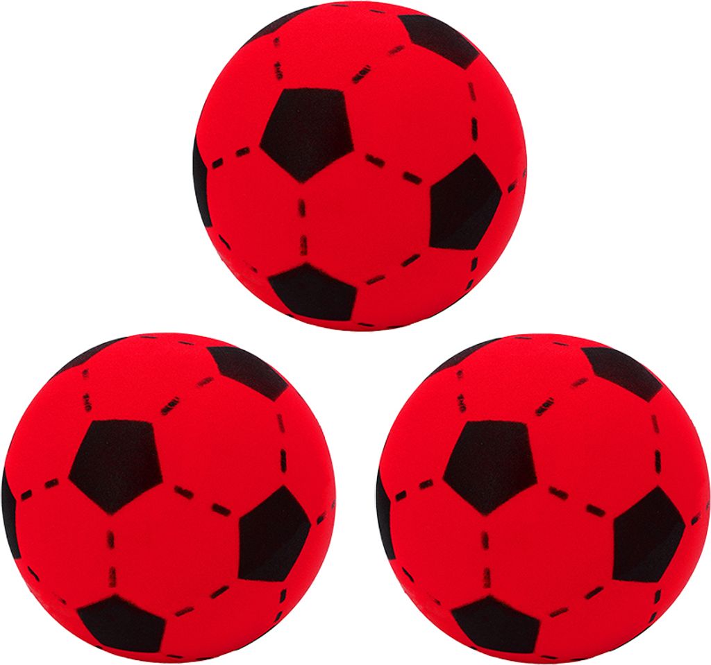 Kyto Softball 20cm Schaumstoff Ball | Fußball für Outdoor und Indoor | geeignet für Kinder ab 36 Monaten (3 Bälle, rot)