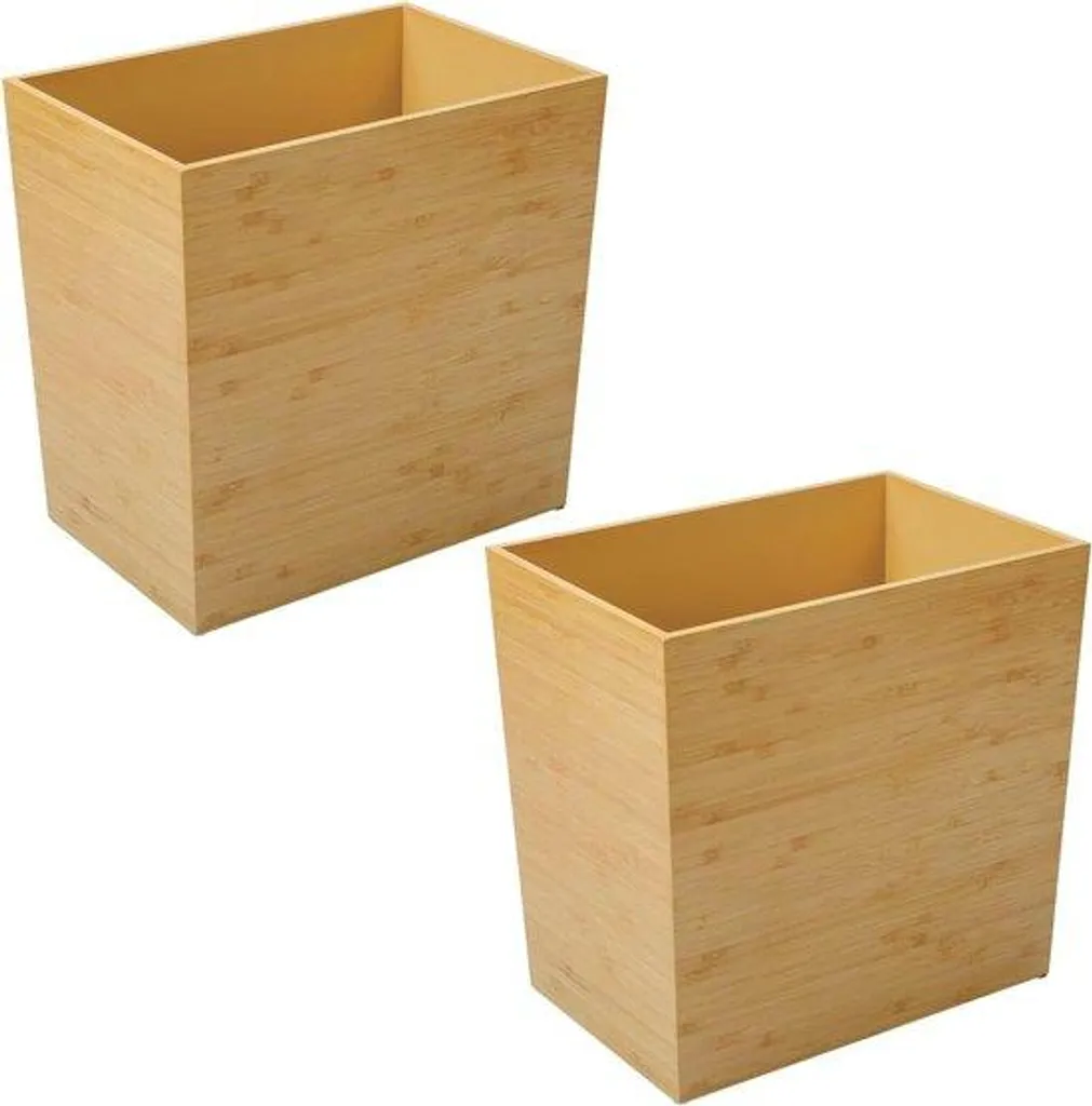 Petite poubelle naturelle aspect bois de bambou durable et résistante