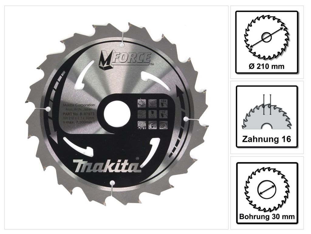 Makita Kreissägeblatt, MFORCE 210 x 30 mm - 16 Zähne