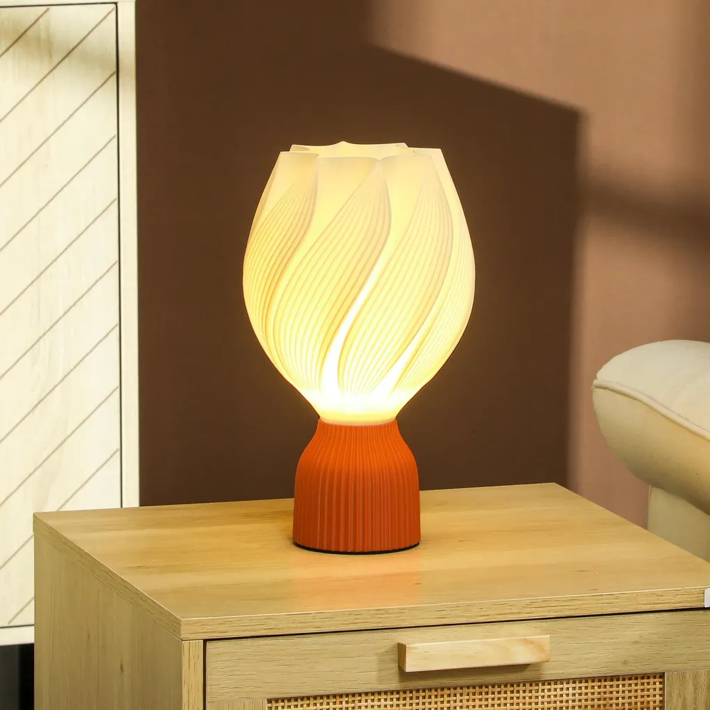 Luminaire de bureau LED 3D Blanc - Lampe de lecture Design Pétale Chic - 2