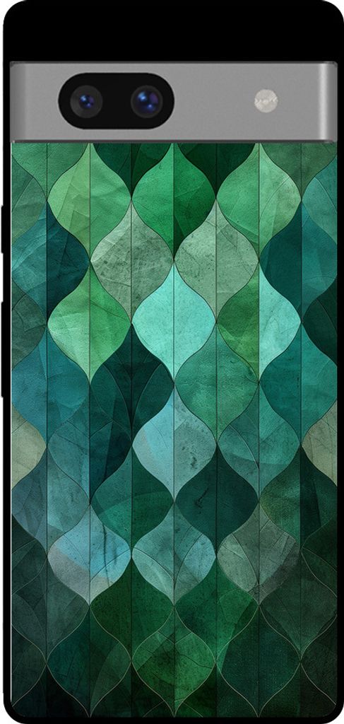 Handyhülle für Google Pixel 7A mit grünem Blätterdruck - TPU Backcover Case Green Leaf Design - Grün