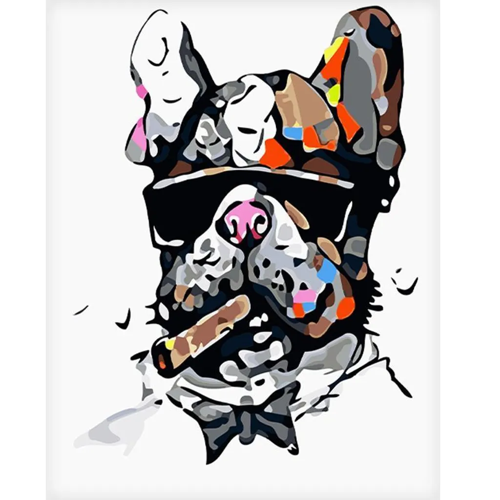 Poster chien en toile canvas 60x75 cm - Texture premium et durable